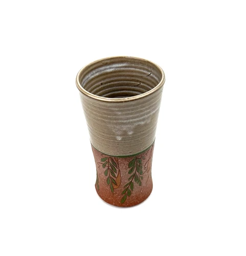 Vintage Art/Studio Pottery Handmade in USA Ceramic Tall Cup, Signed Teresa Cole