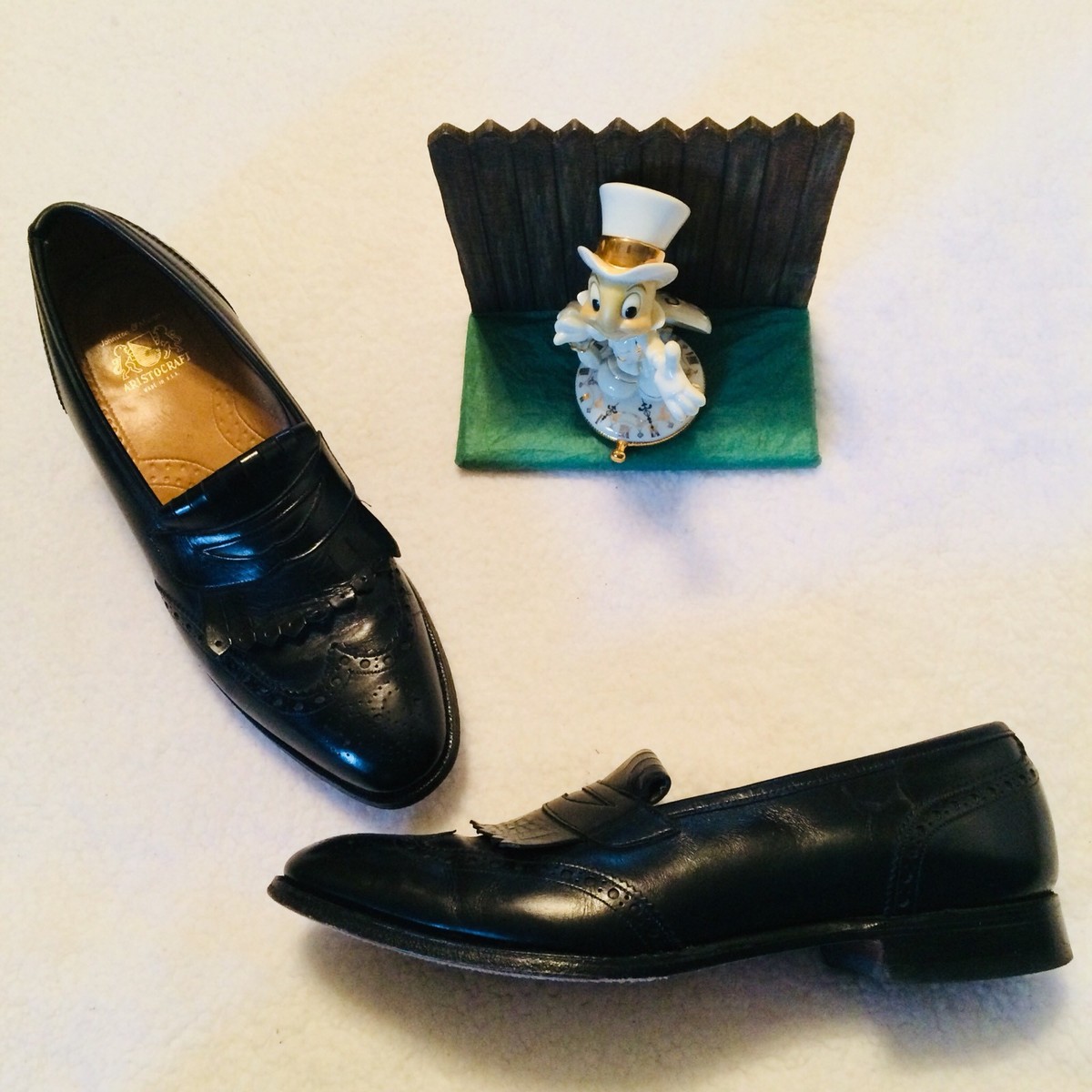Johnston Murphy Aristocraft Sz 11 Black Leather Loafers Shoes