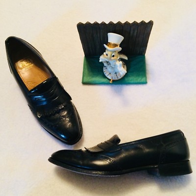 Johnston Murphy Aristocraft Sz 11 Black Leather Loafers Shoes