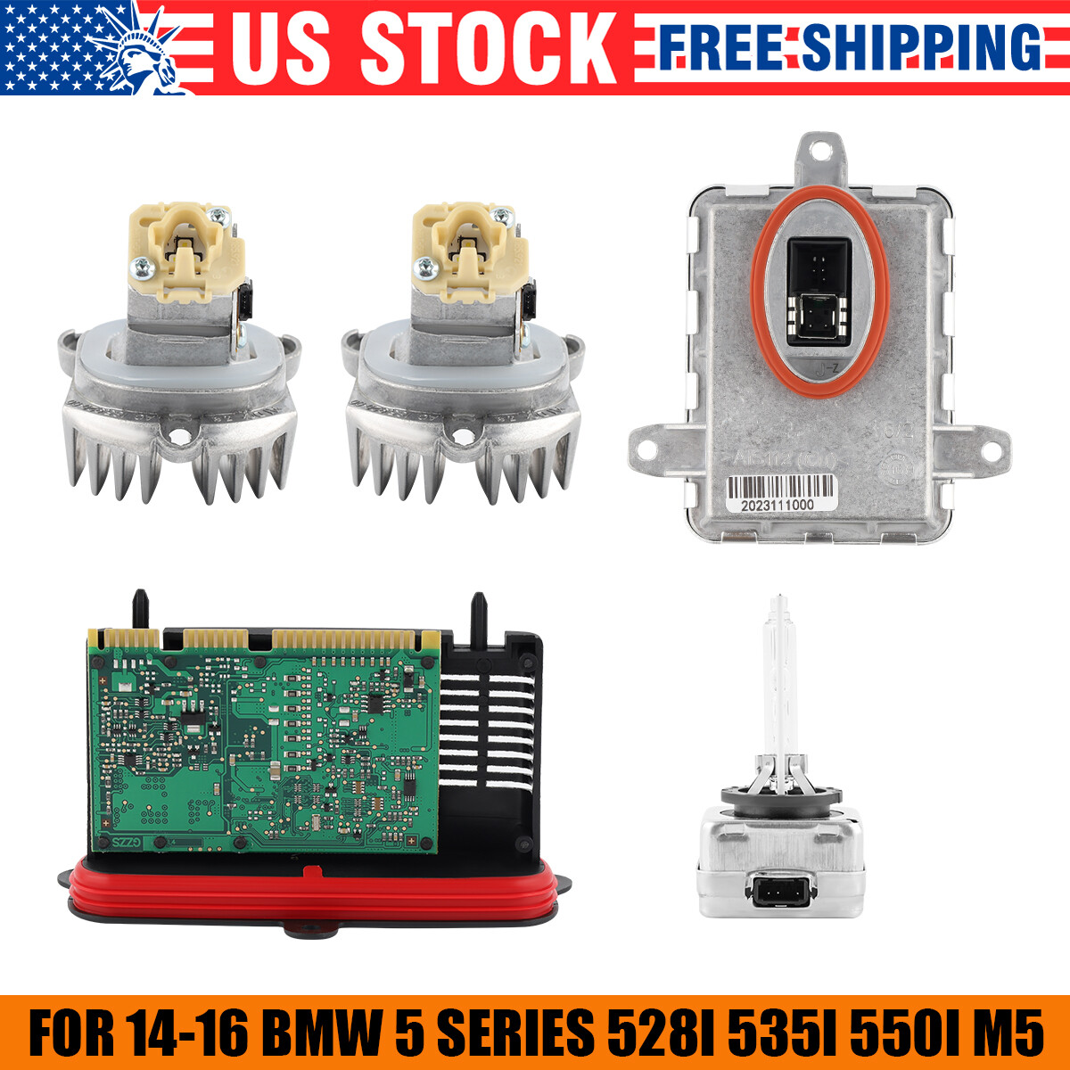 Xenon Ballast Bulb LED Module Diode Kit Fit 14-16 BMW 5 Series 528i 535i 550i M5