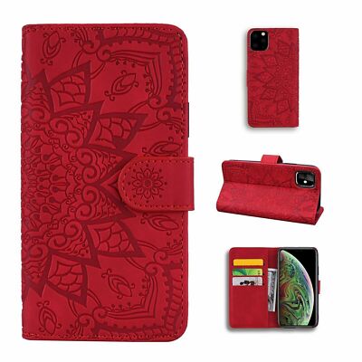 Flower Embossing Wallet Phone Case For iPhone 15 14 13 12 11 Pro Max XR 6 7 8 SE