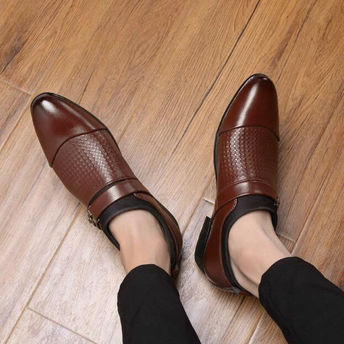 Men's Faux Leather Shoes Formal Business Dress Slip On Casual Oxfords Flats Pump - Picture 12 of 17