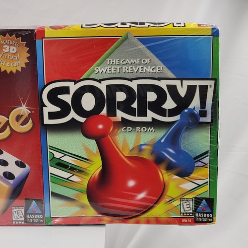 Vtg Ultimate Yahtzee & Sorry CD-ROM Hasbro PC Windows 95 Game Big Box SEALED NEW - Picture 3 of 12