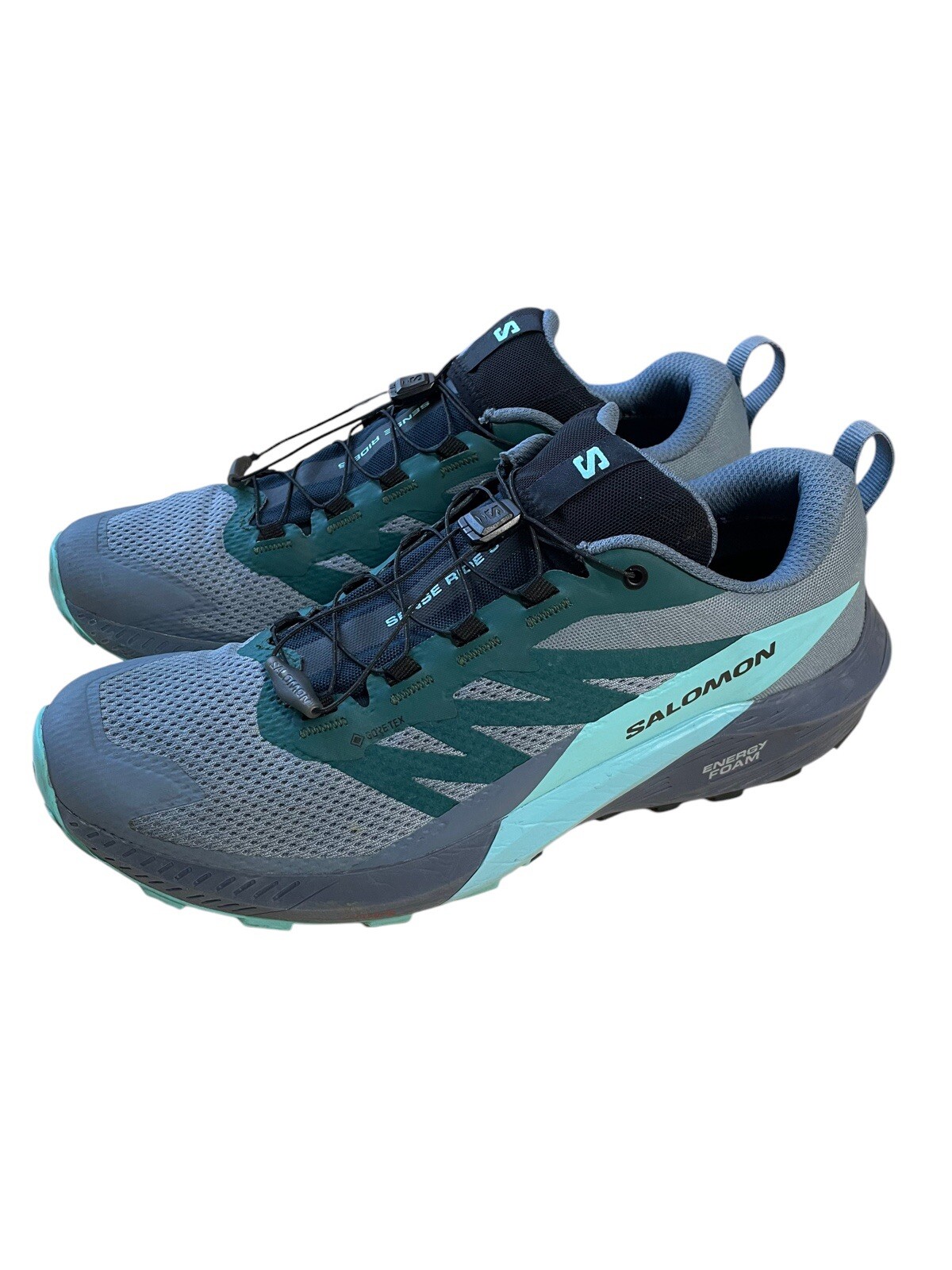 Salomon Sense Ride 5 Sneakers Carbon Blue Teal Mens US Size 11.5 EU 46