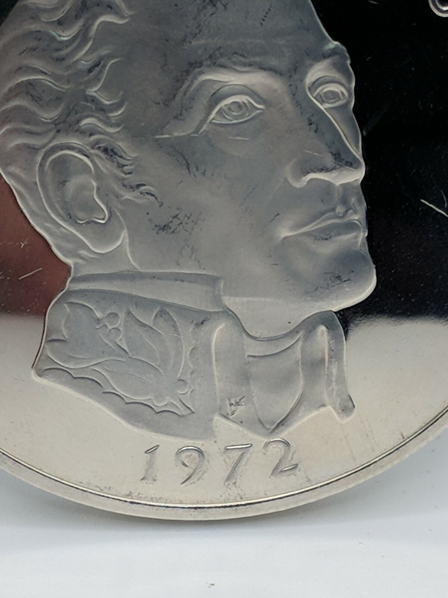 1972 PANAMA STERLING SILVER 20 BALBOAS SIMON BOLIVAR 1783-1830 | eBay