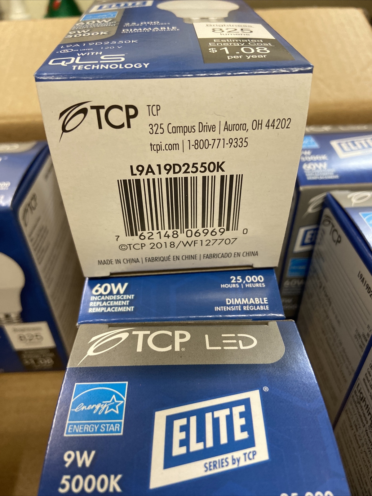 TCP 9W Elite LED (60 W), Dimmable, Soft White, 825 Lumens Lot of 12 bulbs