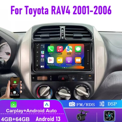 64GB Android 13 Apple Carplay Car Radio Navi Stereo For Toyota RAV4 2001-2006