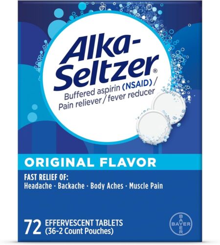 Alka-Seltzer Original Antacid Relief Effervescent Tablets 72 Count Free shipping