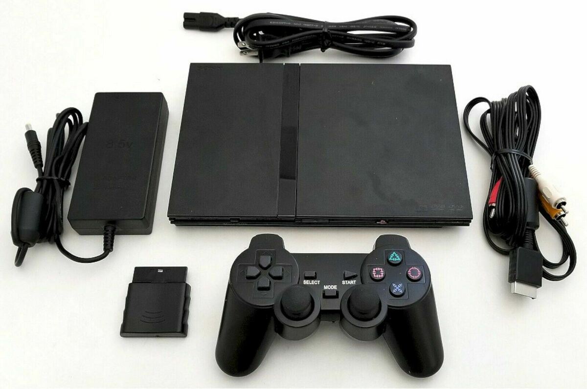  PlayStation 2 Console Slim - Black Bundle : Videojuegos