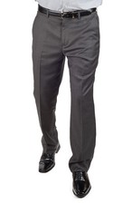 Tailored Slim Fit Charcoal Grey Separate Dress Pants Slacks Flat Front By AZAR