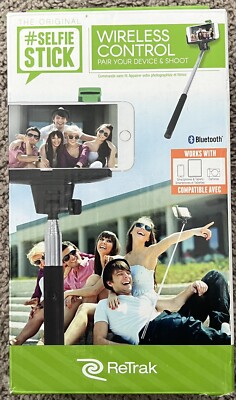 ReTrak Selfie Stick Rechargeable Wireless- 1 Foot to 3.2 Feet