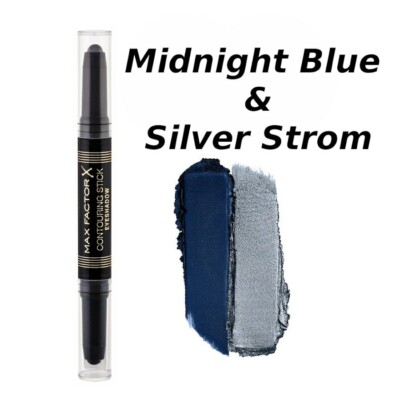 4 × Max Factor USA Contouring Stick Lidschatten - Silver Strom & Midnight Blue
