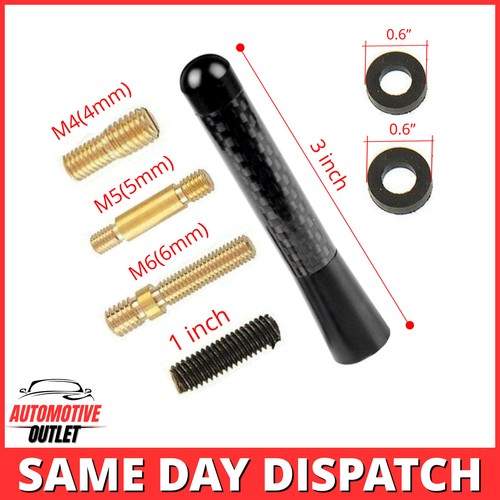 STUBBY SHORT 80mm CARBON FIBRE CAR AERIAL FOR MINI COOPER S JCW R50/52/53