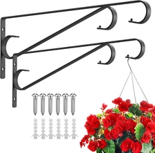 Plant Hangers Outdoor，2 Pack 15.4 Inch Plant Wall Hanger,Heavy Duty Plant Hooks