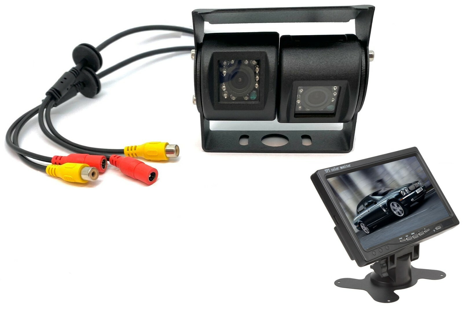 Commercial Van Dual Twin Reversing Reverse Rear View Parking Camera & Monitor