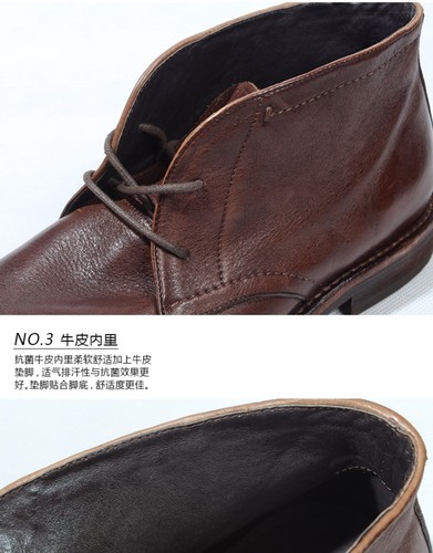 Nuevas botas británicas del desierto para hombre botas al tobillo retro de cuero de negocios zapatos de caña alta - Imagen 18 de 21