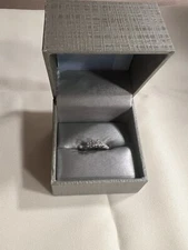 14k White Gold Past Preset Future Engagement Ring 1C T.W. Princess Cut Diamond