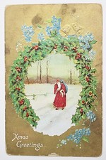 Christmas Santa Claus PostCard Circa 1910s Made in USA Merry Christmas Card #115