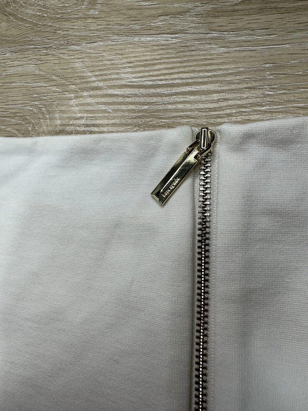 Abito donna Kate Spade bianco XL occhiello smerlato bateau aderente e svasato nuovo con etichette