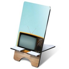 1x 3mm MDF Phone Stand Old Vintage Retro TV 80's #3530