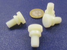 Nylon Plastic Thumb Screw, 3/8"-16 x 1/2" Length, 35/64" Shoulder Dia, 25 Pcs