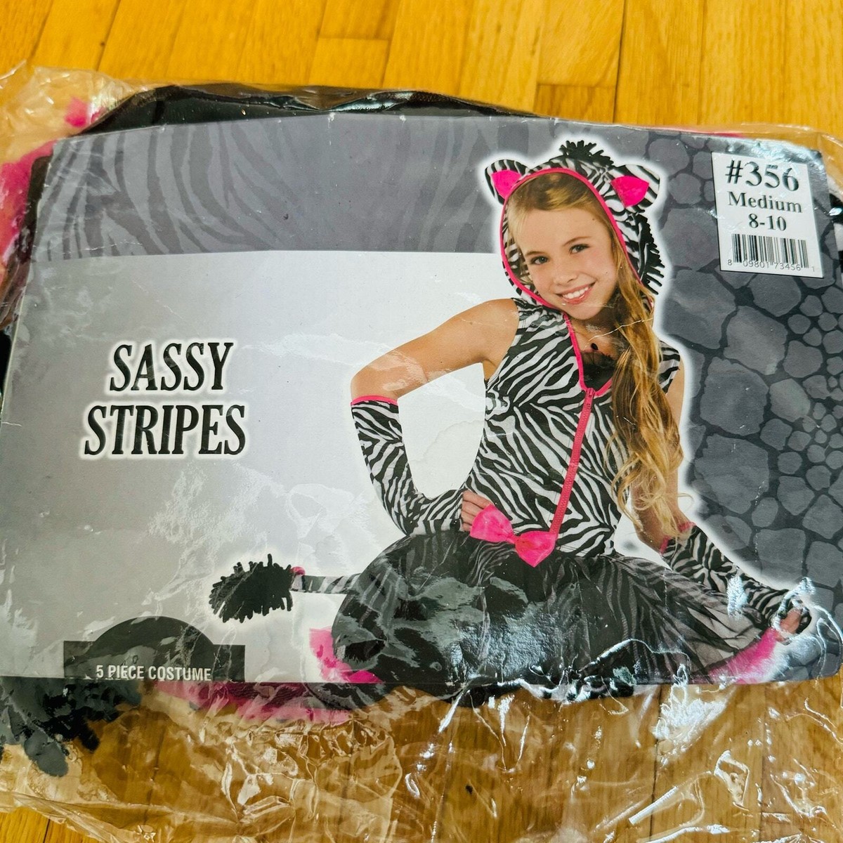Girls Sassy Stripes Zebra Costume 356 Medium (8-10) Halloween | eBay
