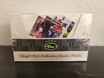 1992 Classic Four Sport Draft Pick Collection Jumbo Packs Factory Sealed Box