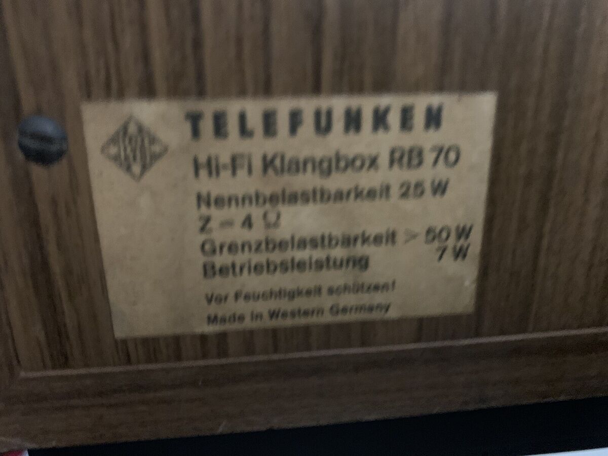 Telefunken RB70 Klangbox Rare Hi-Fi Vintage Speakers Pair Telefunken RB70 Klangbox Rare Hi-Fi Vintage Speakers Pair
