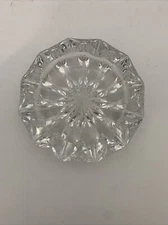 Vintage Hand Cut Heavy Lead Crystal Ashtray 