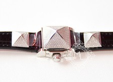 NEW HERMES $43500 PAVE DIAMONDS MEDOR CDC CROCODILE WATCH BRACELET BIRKIN KELLY