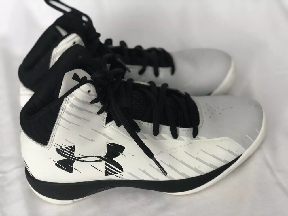 Under Armour Men’s/Youth Charged White and Black Sneakers - Men's Size 6