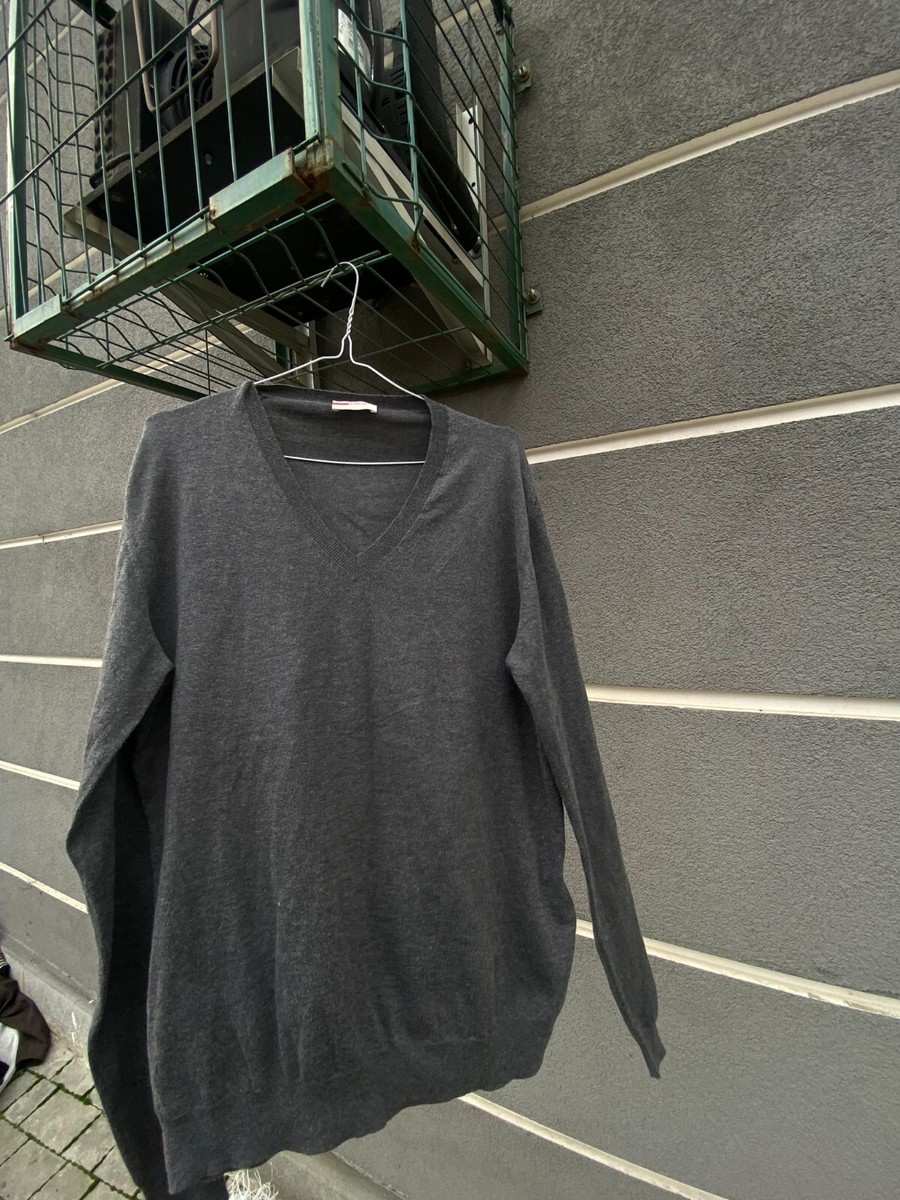 Prada Sweater V-Neck Black Logo Men M | eBay