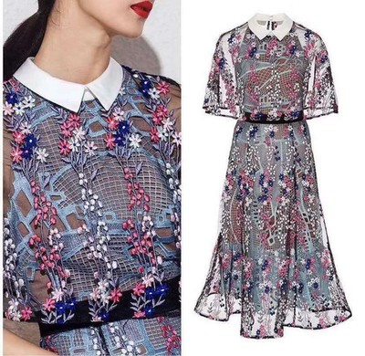 self portrait floral vine cape mini dress