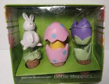 Bunny Run Cork Bottle Stopper Easter Decor Toppers Set Of 3 Boston Warehouse