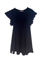 Shein Little Black Dress Fitted Style Short Frill Sleeves - Size - 6-8 Stretch