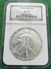 1986 $1 American Silver Eagle NGC MS69 Brown Label First Year Of Issue