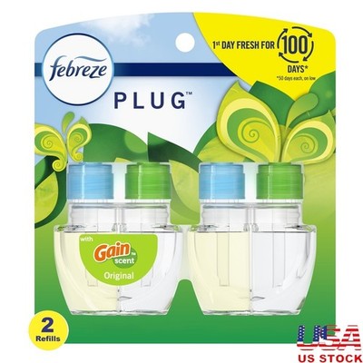 Fade Defy Plug In Air Freshener Refill 2 Pack Odor Fighter 50 Days Freshness New