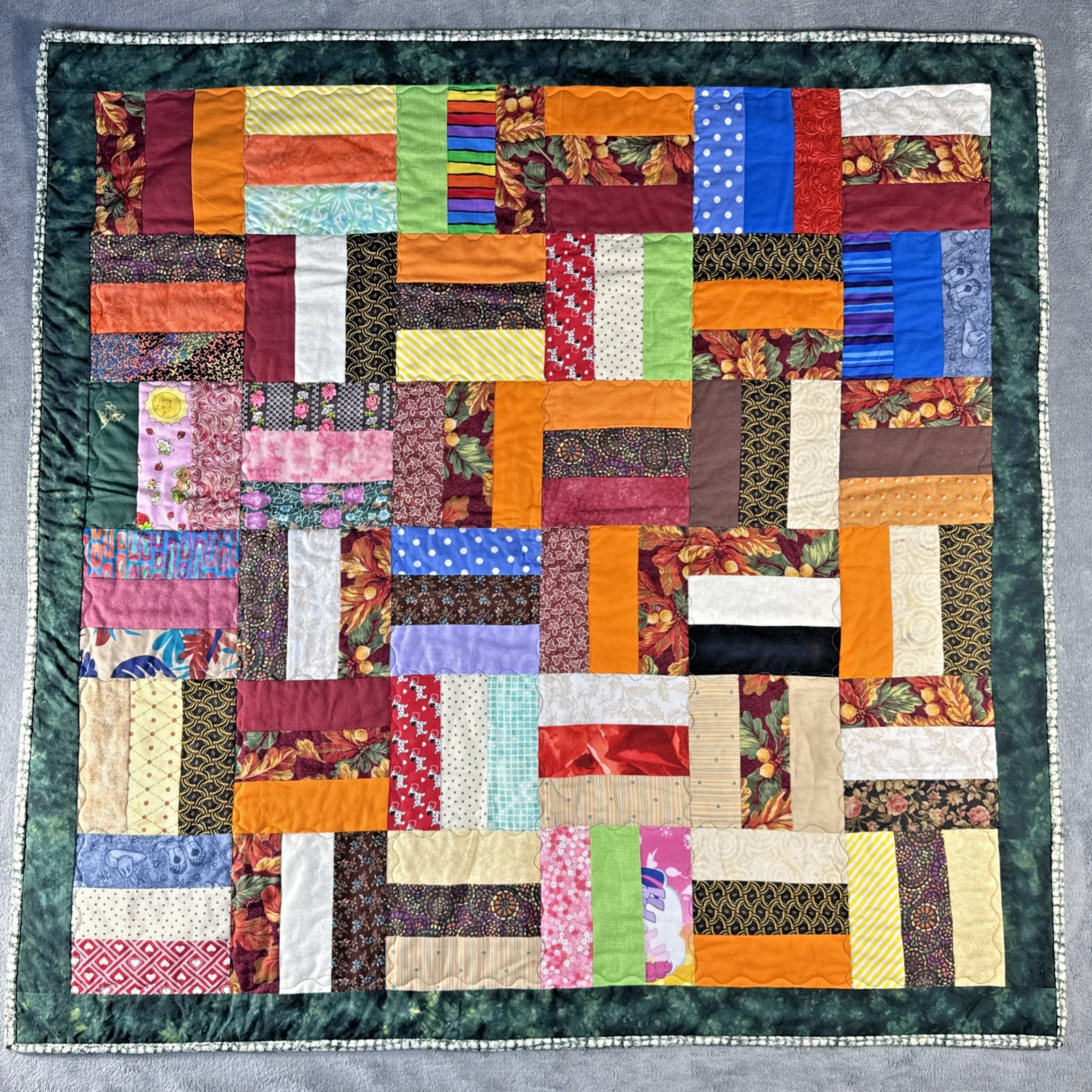 Handmade Patchwork Baby Quilt 39x39 Crib Blanket Christian Gift