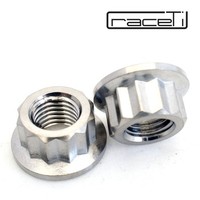 M10 X 1.25 Titan Bi Hex Flanschmutter 12-Kant Ti Ritzel GR5 CNC Ducati 2Er Set