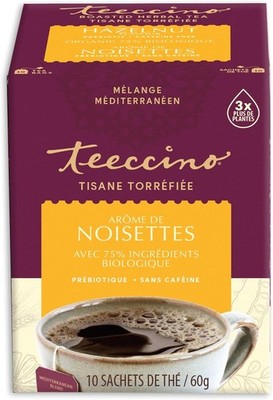 Hazelnut Roasted Herbal Tea - Caffeine Free, Prebiotic, 3x More Herbs - 10 Tea