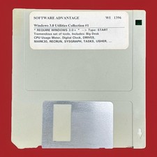 vintage Software Advantage Windows 3.0 Utilities Collection 1 floppy disk