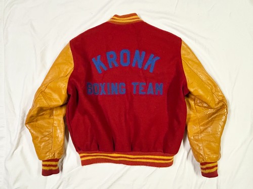 Vintage TOMMY "HITMAN" HEARNS - KRONK GYM Boxing Team Varsity Jacket - size 42
