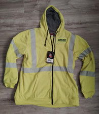 Bulwark FR mens Fleece Fr Hi-visibility Zip-front Hooded Sweatshirt With Waffle