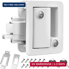 White RV Door Lock Replacement, RV Door Lock Latch Handle with Paddle Deadbolt 4