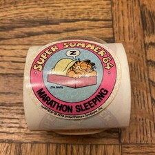 Garfield Sticker 1978 Vintage Super Summer 84 Marathon Sleeping Jim Davis