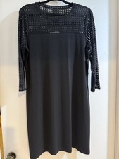 NWT $98 Michael Kors Dress Black Sz L Mesh 3/4 Sleeve