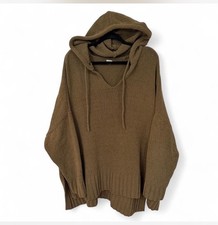 Aerie khaki green oversized knit pull over hoodie Size XL
