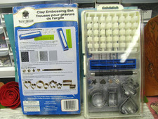 CLAY EMBOSSING SET, Walnut Hollow, 160 pcs.+Alphabets, Hearts, Stamps, NEW, SALE