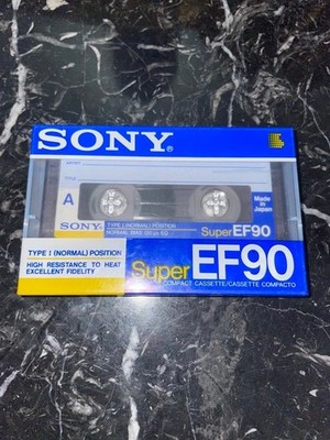 Audio cassette blank tape sealed SONY Super EF 90 Made in Japan Type I
