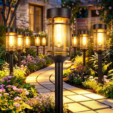 10 Pack Solar Pathway Lights Outdoor Waterproof Landscape LED Garden Yard Lamps